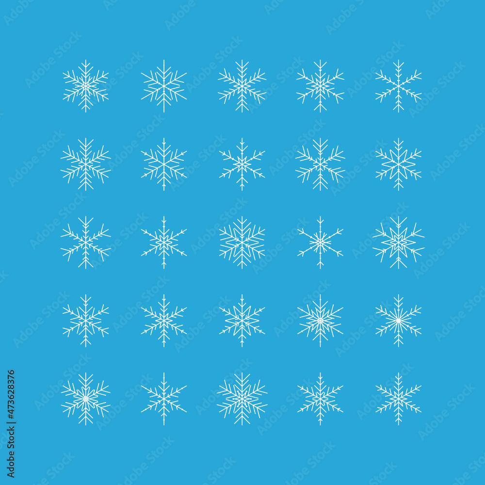 Big set of snowflakes for christmas design, vector illustration Big set of snowflakes for christmas design, vector illustration