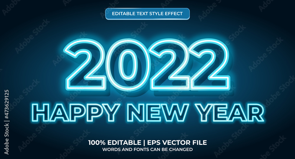 2022 Happy New Year Gradient Neon Editable Text Effect 2022 Happy New Year Gradient Neon Editable Text Effect
