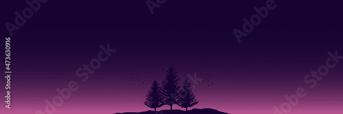 tree silhouette landscape vector illustration good for wallpaper, background, web banner, backdrop, tourism design and design template