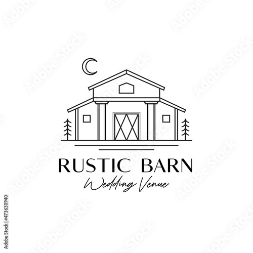 Rustic barn wedding venue logo design