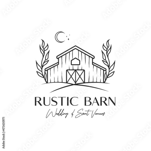 Rustic barn wedding venue logo design