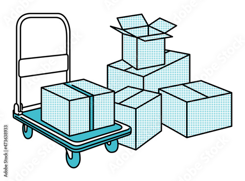 ダンボールに荷造り（荷解き）している引越しの風景