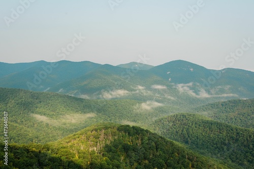 View of the Blue Ridge Mountains from Skyline Drive in Shenandoah National Park, Virginia