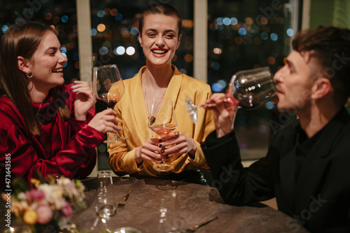 Friends At A Dinner Party