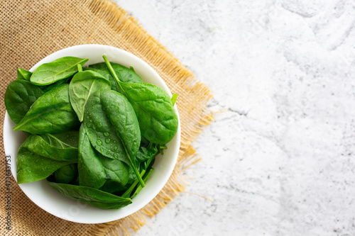 Fresh spinach leaves