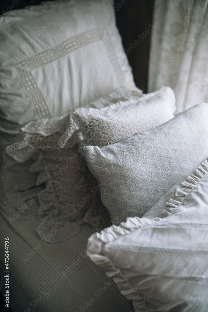 White pillow on pile White pillow on pile