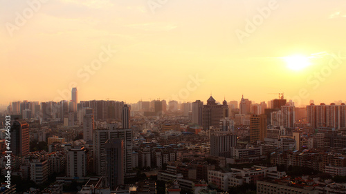 cityscape during sunset
