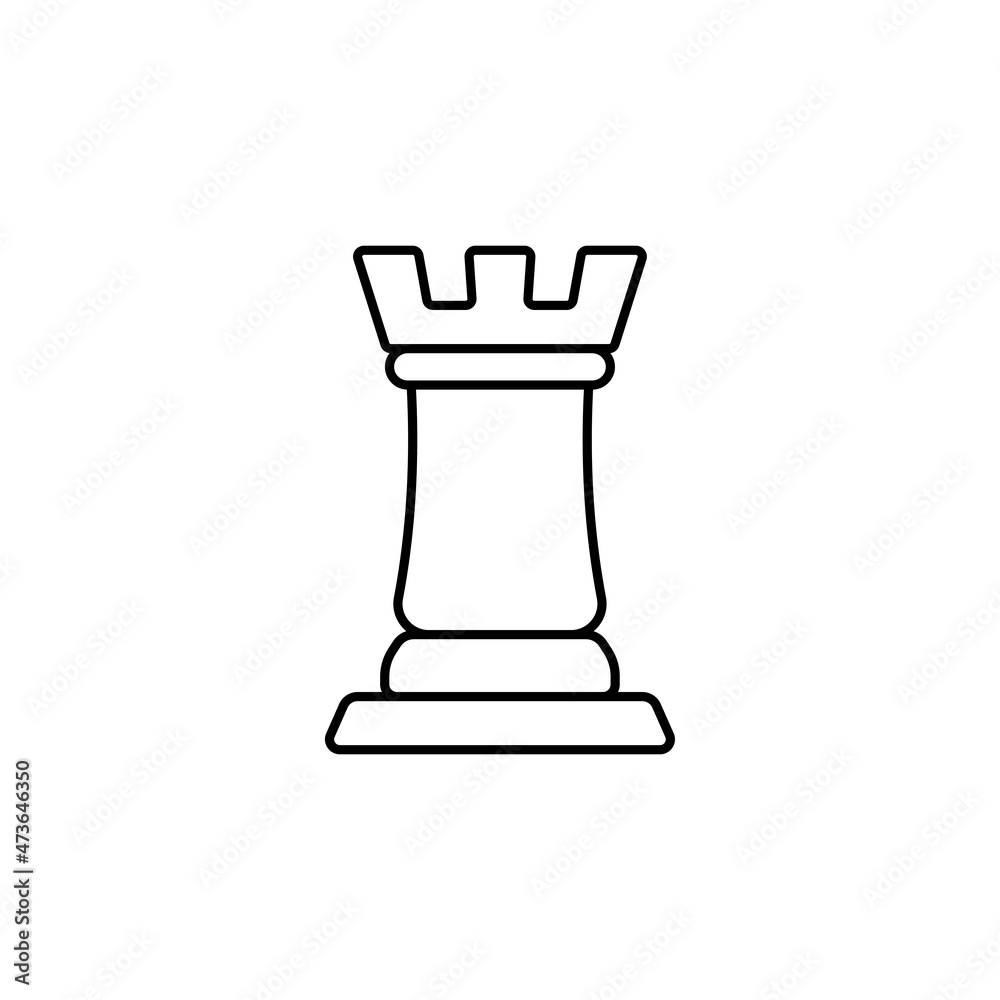Chess rook icon design template vector isolated illustration Chess rook icon design template vector isolated illustration