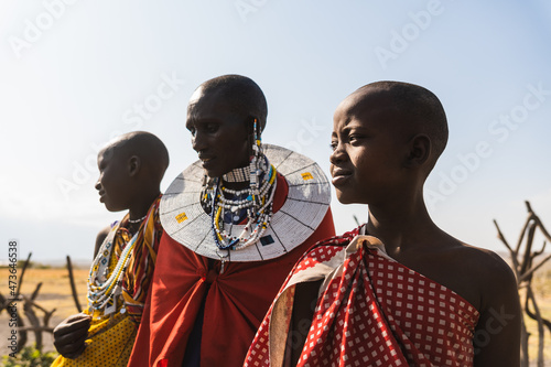 Portrait of african girls and woman outdoors photo