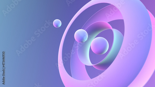 ABSTRACT CIRCLES IN NEON LIGHT  photo