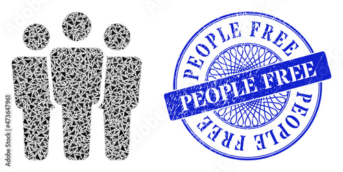 Tableau sur toile People mosaic of triangle particles, and People Free unclean seal imitation
