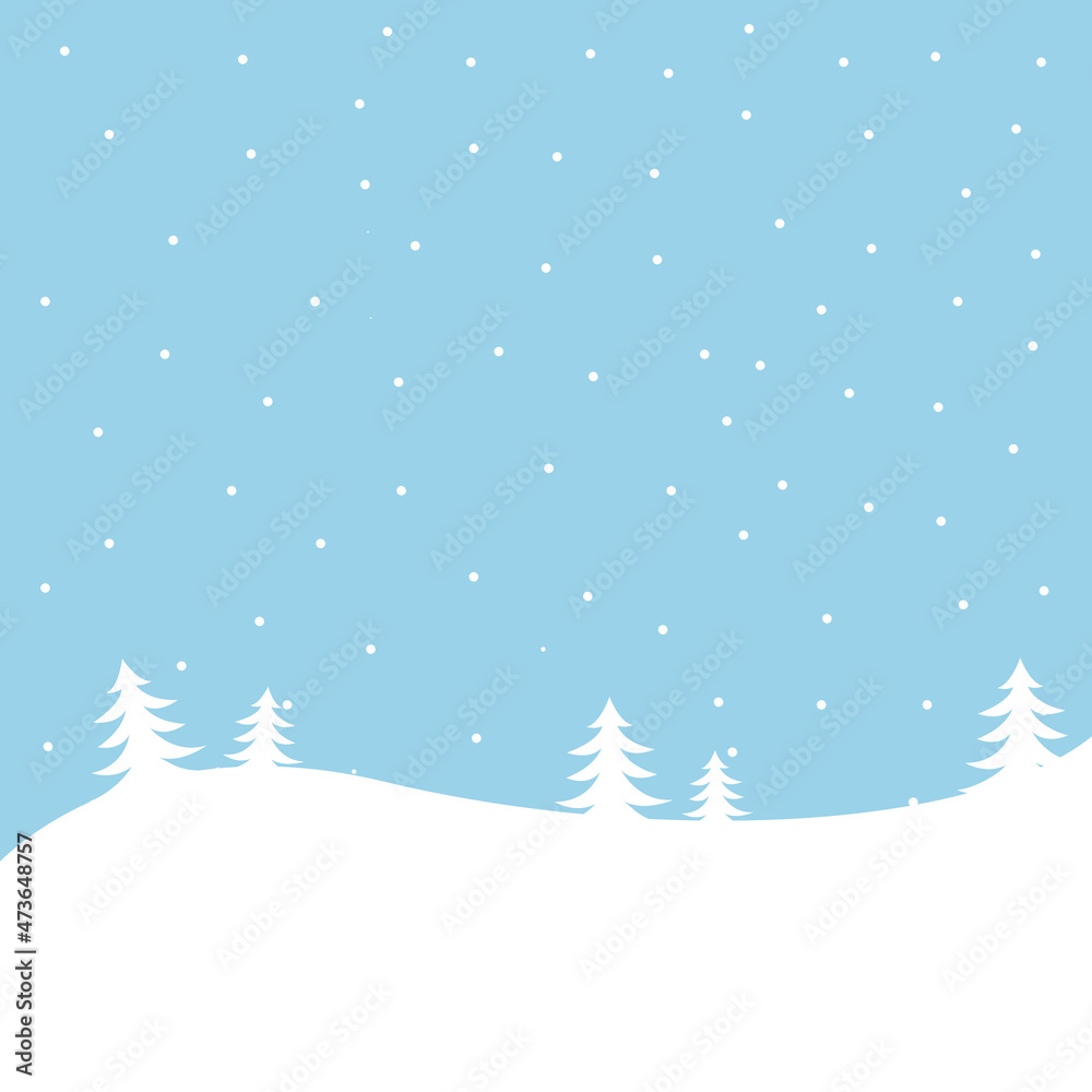 Cartoon styled illustration with snow. Vector design element.	