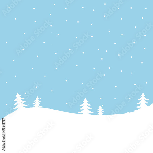 Cartoon styled illustration with snow. Vector design element. 