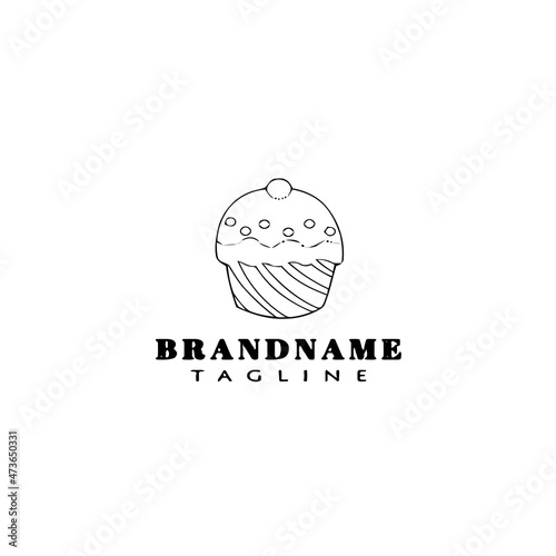 cupcake logo flat icon design template black isolated vector illustration