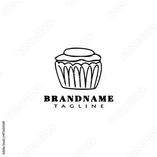 cupcake logo symbol icon design template black isolated vector illustration