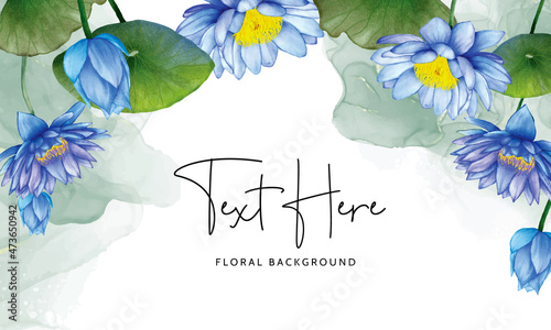 elegant blue lotus floral background