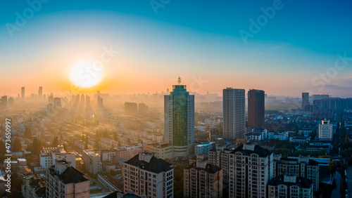 Fototapeta Naklejka Na Ścianę i Meble -  Morning scenery of Nantong City, Jiangsu Province