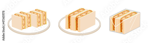 コロッケサンドのセット　四角