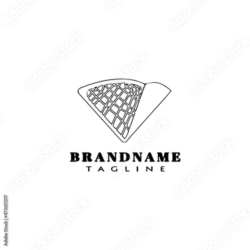 crepes logo icon cartoon design template black illustration