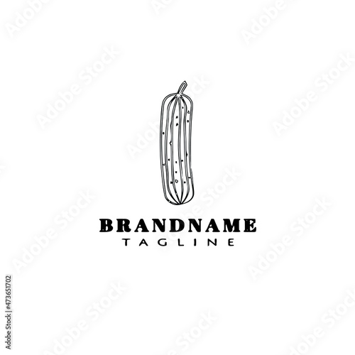 cucumber cartoon logo template icon black isolated vector illustration