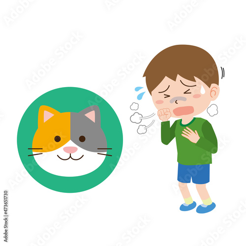 猫アレルギーで咳が出る男の子