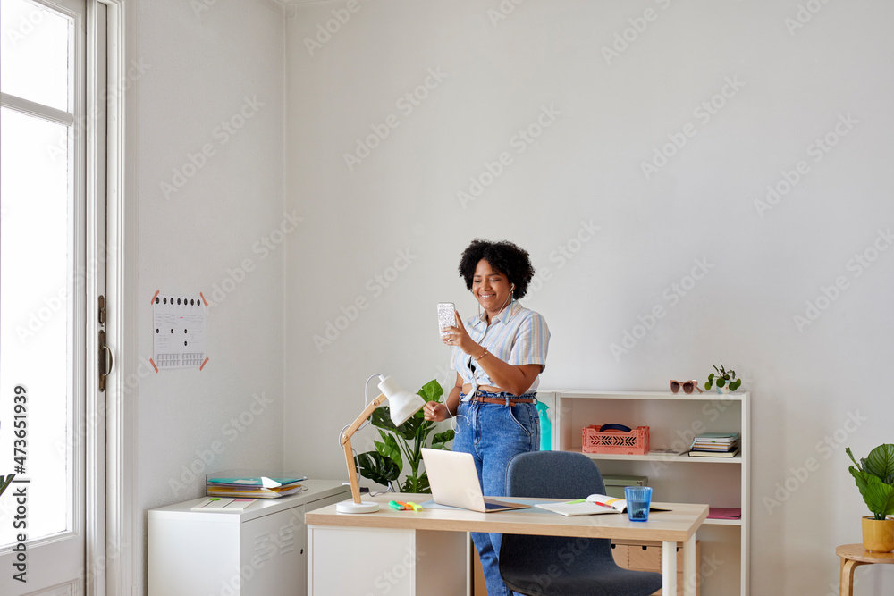 Remote employee making video call Remote employee making video call