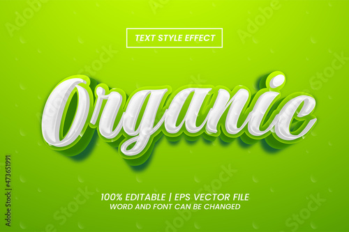 Organic green nature logo 3d editable text effect simple style