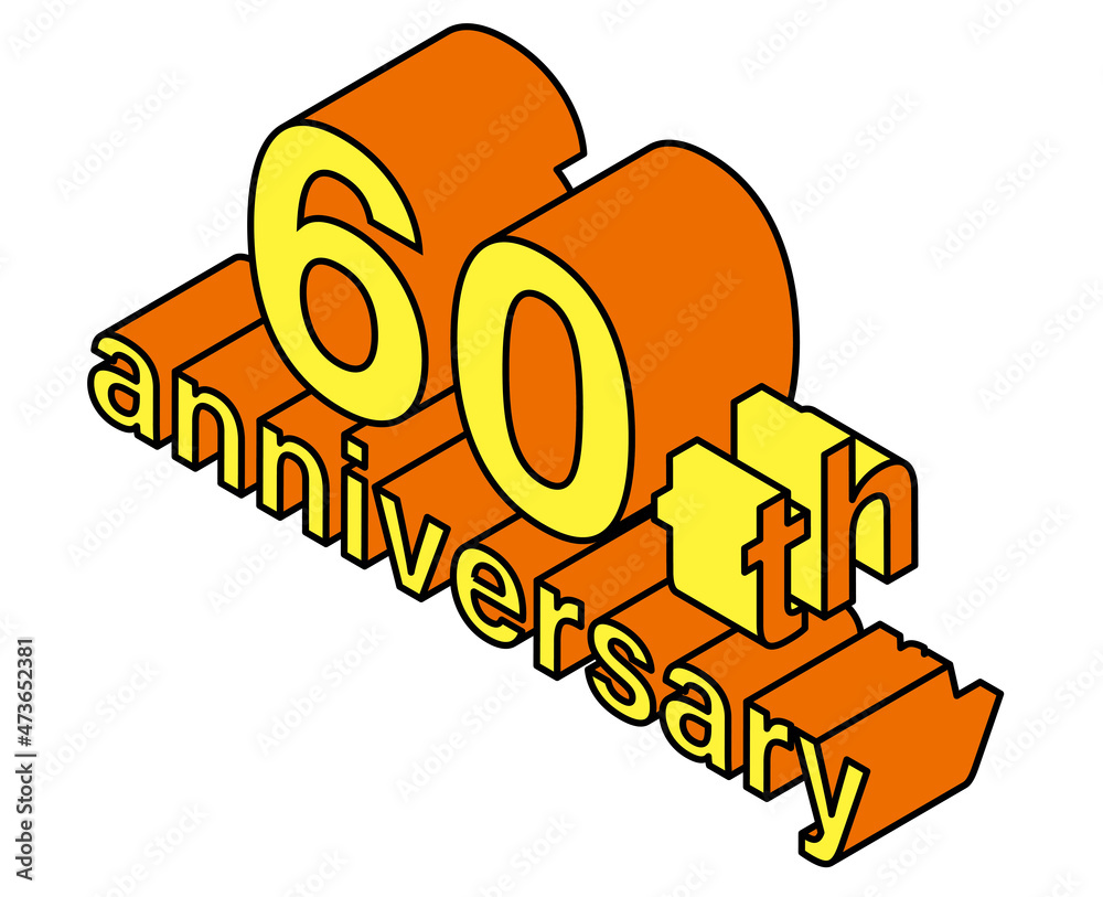 60周年のアイソメトリックス イラスト ロゴ グラフィック素材 60th Anniversary Stock Vector Adobe Stock
