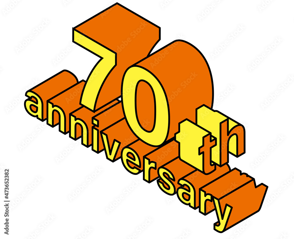 70周年のアイソメトリックス イラスト ロゴ グラフィック素材 70th Anniversary Stock Vector Adobe Stock