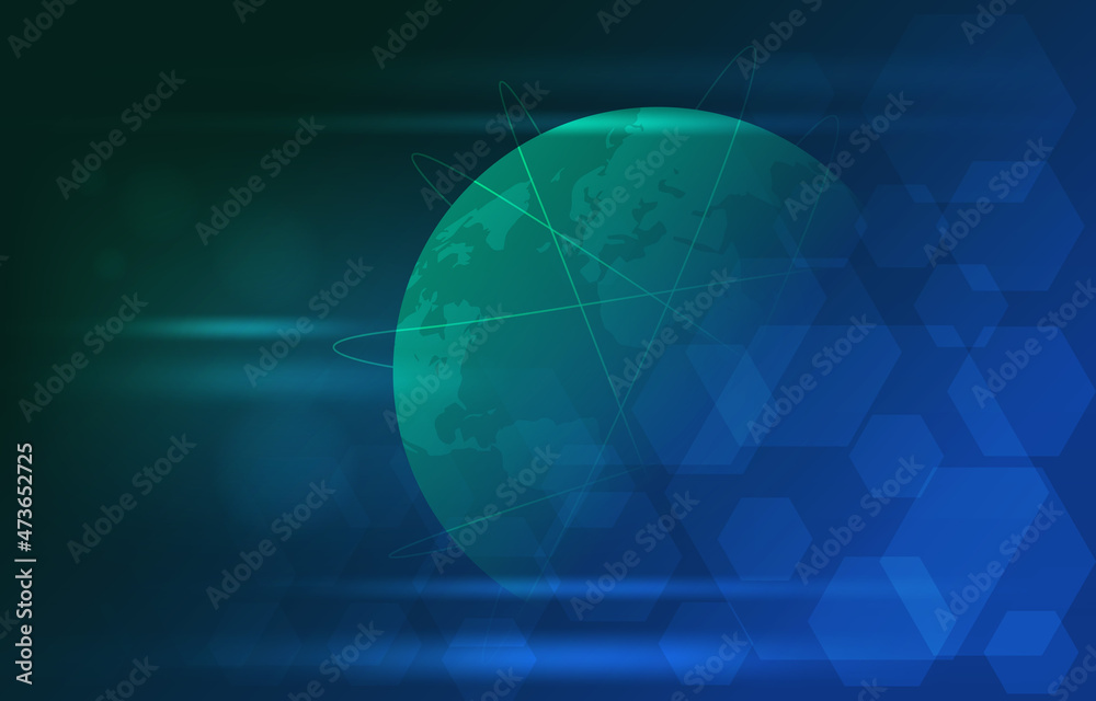 Fototapeta premium Global Digital Network Communication Connection Internet Computer Technology Business