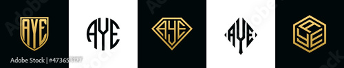 Initial letters AYE logo designs Bundle photo