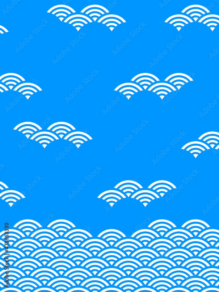 青海波をデザインした背景素材stock Illustration Adobe Stock
