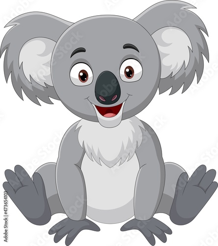 Fototapeta Naklejka Na Ścianę i Meble -  Cartoon funny little koala sitting