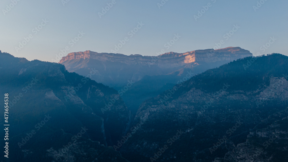 drone landcsape, morning view in the mountains drone landcsape, morning view in the mountains