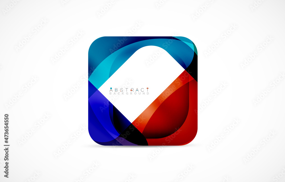 Minimal background. Abstract square shape with round corners created with wavy forms. Vector Illustration For Wallpaper, Banner, Background, Landing Page Minimal background. Abstract square shape with round corners created with wavy forms. Vector Illustration For Wallpaper, Banner, Background, Landing Page
