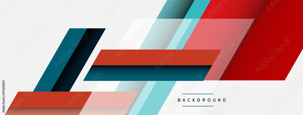 Obraz premium Vector background. Abstract overlapping color lines design with shadow effects. Illustration for wallpaper banner background or landing page