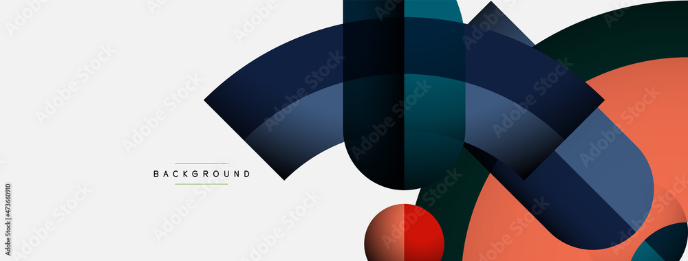 Geometric abstract background. Round shapes, circles, lines composition for wallpaper banner background or landing page Geometric abstract background. Round shapes, circles, lines composition for wallpaper banner background or landing page