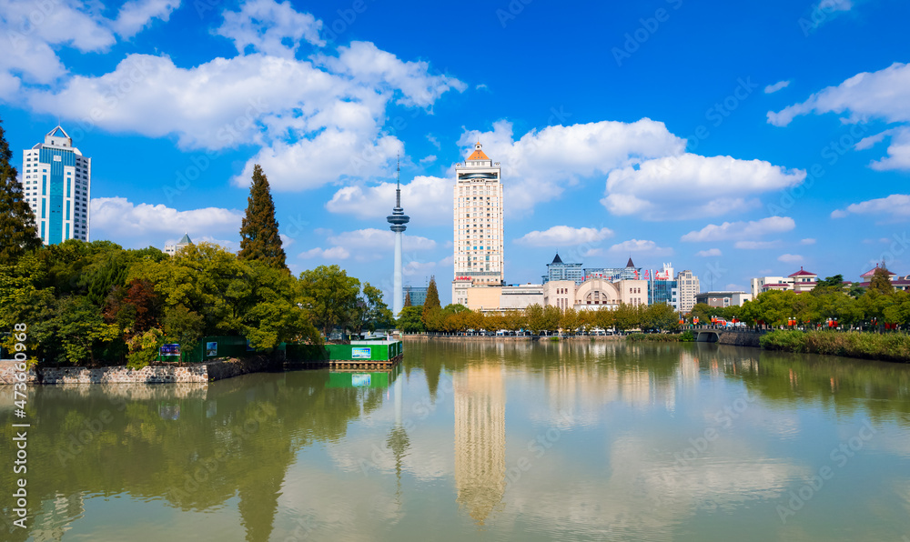 Urban environment of TV Tower in Nantong City, Jiangsu Province