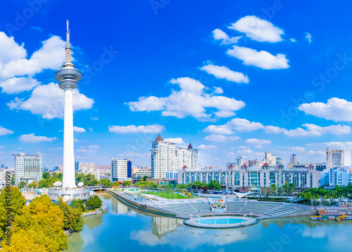 Urban environment of TV Tower in Nantong City, Jiangsu Province #473660999