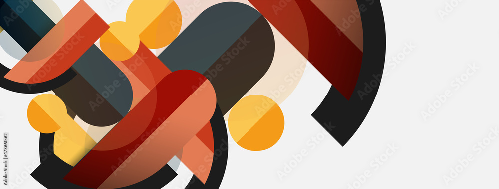 Round geometric shapes lines and circles. Vector template for wallpaper banner background or landing page Round geometric shapes lines and circles. Vector template for wallpaper banner background or landing page