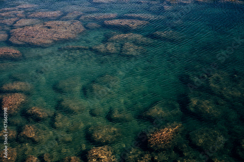 Rocks submerged in the sea