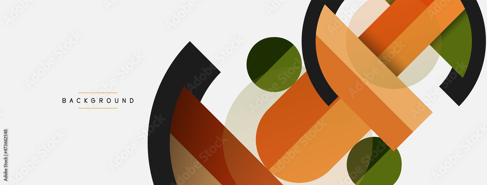 Geometric shapes composition abstract background. Circles lines and rectangles. Vector illustration for wallpaper banner background or landing page Geometric shapes composition abstract background. Circles lines and rectangles. Vector illustration for wallpaper banner background or landing page