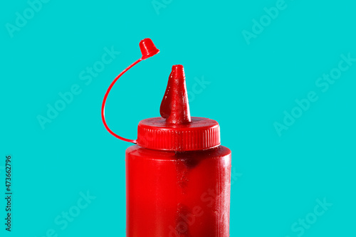 dirty ketchup dispenser photo