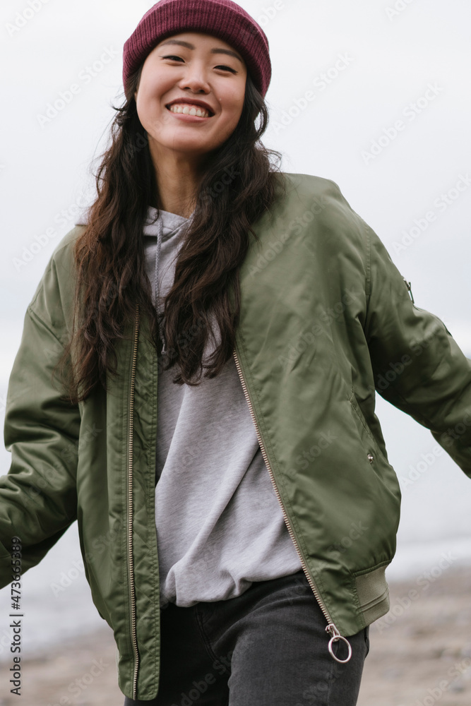 Happy Asian Woman Outdoors Happy Asian Woman Outdoors