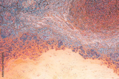 Abstract navy and terracotta paint design