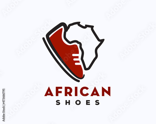 african shoes map region style logo symbol template illustration