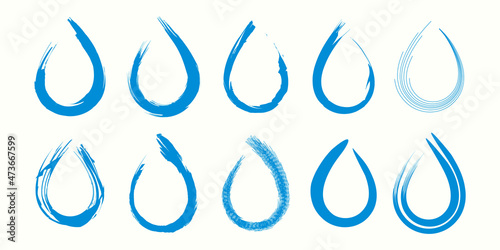 Water drop logo with brush style vector illustration design.