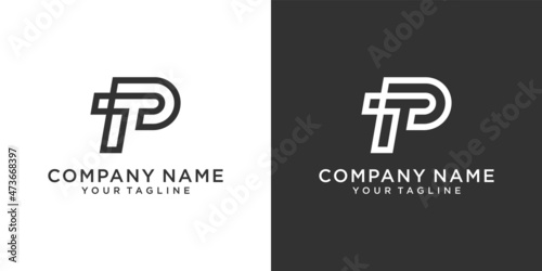 PT or TP Letter Logo Design Template Vector.