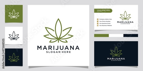Cannabis leaf logo for medical and pharmaceutical.