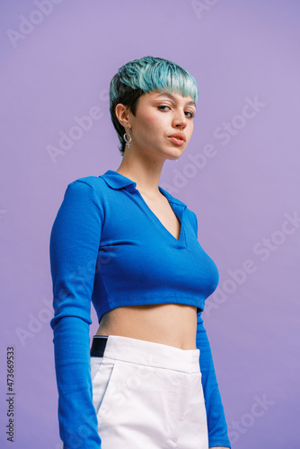 Young female model on studio